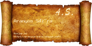 Aranyos Sára névjegykártya