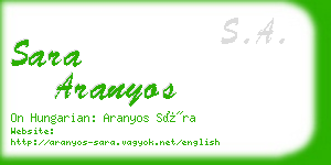 sara aranyos business card